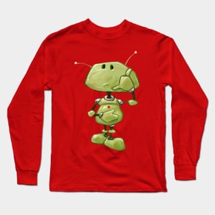 Little Green Robot Long Sleeve T-Shirt